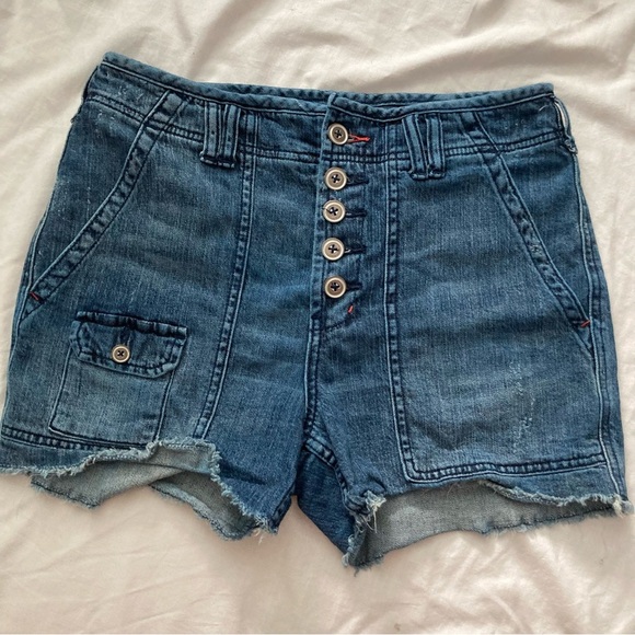 Anthropologie Pilcro and the Letterpress The Wanderer Denim Button Up Shorts 29 - Picture 2 of 7